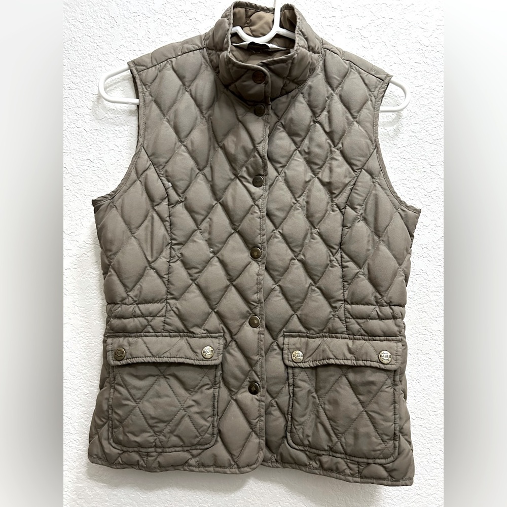 Eddie Bauer Puffer XS Vest Womens Brown Goose Down Fill Quilted Ladies Snap - Picture 1 of 6